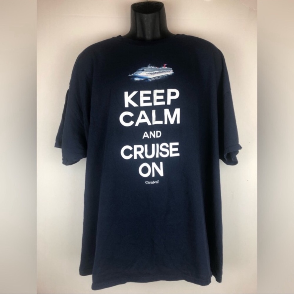 Keep Calm and Cruise On Carnival Cruise Graphic Tshirt Size 3XL Unisex